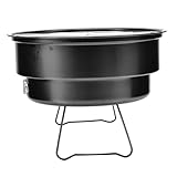 AKOOSY Tragbarer Runder Grillofen aus Kompakter Outdoor Barbecue Grill Langlebig Platzsparend für Camping und Garten Praktischer Mobiler Grill für Vielseitigen Einsatz