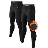 CL convallaria Thermo Unterhose Herren Lange Thermounterhose Männer Warm Innenfleece Thermounterwäsche Skiunterwäsche Funktionsunterwäsche für Winter, 2er Stück