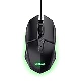 Trust Gaming GXT 109 Felox Gaming Maus mit 6 Programmierbare Tasten, Mehrfarbige LED-Beleuchtung, 200-6400 DPI, USB Kabel 150 cm, PC Maus mit Integrierte Software für Computer/Laptop - Schwarz