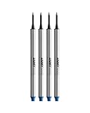 LAMY M66 Tintenroller-Minen 4er Set 821 aus Metall in der Farbe blau für LAMY Tintenroller ohne Kappe - Strichbreite Breit