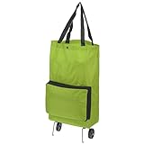 PATIKIL Faltbarer Einkaufswagen, zusammenklappbare Trolley-Taschen, wiederverwendbare Einkaufstaschen, Lebensmitteltaschen mit Rädern für Gemüse, Obst, Kleidung, Aufbewahrung, Grün