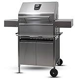 Schickling Premio III Allrounder - Holzkohlegrill - Edelstahlgrill - Grillwagen - Rechteckig - 100% Edelstahl - Holzkohle - Mit Deckel - Made in Germany - Direkt vom Hersteller