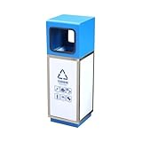 Hhmmei2024-23 Mülleimer Mülltonnen Mülleimer aus Metall, gebrannte Emaille, for gewerbliche öffentliche Plätze im Freien Mülltonnenbox(Blue)