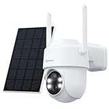 GALAYOU Überwachungskamera Aussen Akku Solar - 2K PTZ WLAN Kamera Überwachung Außen mit Solarpanel, PIR Bewegungsmelder, 2,4GHz WiFi, kompatibel mit Alexa R1
