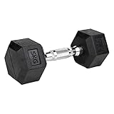 #DoYourFitness Hexagon-Hanteln 5 kg Kurzhantel - verchromte Griffe, gummierte & rutschsichere Dumbbells - Studio Hexbell schwarz - Stück