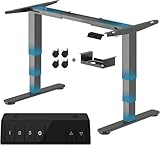 Devoko 3-Stufige Höhenverstellbarer Schreibtisch Gestell mit 2 Starken Motoren, Tischgestell Höhenverstellbar Elektrisch 60-125cm, Tischbeine Höhenverstellbar mit 3 Memory-Steuerung, Grau
