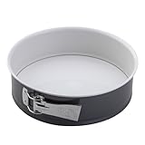 Dr. Oetker Springform Ø 26 cm EXCLUSIVE, Backform mit schnitt- & kratzfestem Flachboden mit Emaille-Versiegelung, runde Kuchenform mit Ring aus Stahlblech (Farbe: Grau-Braun/Crème)