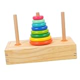 Gatuida Stapelturm Holzspielzeug für Kleinkinder Interaktives Lernspiel mit Bunten Ringen Fördert Farb und Formwahrnehmung Pädagogisches Stapelspielzeug für Junge Mädchen Ab Jahr