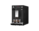 Melitta Purista Kaffeevollautomat, Mattschwarz, Flüsterleises Mahlwerk, Individuelle Kaffeezubereitung, Kompakte Größe, 1,2L Wassertank