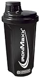 IronMaxx Eiweiß Shaker - Schwarz 700ml | Proteinshaker mit Drehverschluss, Sieb & Mess-Skala | auslaufsicher, spülmaschinengeeignet & frei vom Weichmacher BPA & DEHP