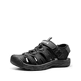 NORTIV 8 Sandalen Herren lässige Strandsandalen Wandersandale Trekkingsandalen Sommer Freizeitschuhe Outdoorschuhe Wasser Atmungsaktive Sandale,Size 47,Schwarz,SNAS222M
