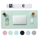 Multifunktionales Office Mauspad,BUBM 80 x 40 cm wasserdichte Schreibtischunterlage aus PU-Leder,Ultradünnes Mousepad,rutschfeste Schreibtischmatte, für Büro und Zuhause-Grün