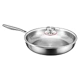 Antihaftbeschichtete Induktions-Pfanne – Professionelle Köche Küche Eierpfanne | Nicht Induktion Antihaft mit Deckel | Multifunktionales Antihaft-Kochgeschirr Titan gehämmerte Pfanne zum Kochen