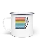 Retro Taikonaut Kosmonaut Raumschiff Raumfahrer Astronaut - Emaille Tasse -Einheitsgröße-White