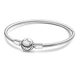 Purhole Charm Armband 925 Sterling Silber charms armband,Moments Armband Bracelet Charms-Armband mit Kugelverschluss-18cm