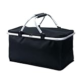 LUOFENG Isolierte Kühltasche, faltbarer Picknickkorb, 30 l, großes Fassungsvermögen, mit gepolsterten Griffen, für Camping, Ausflüge, Einkaufen, Outdoor-Aktivitäten