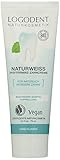 LOGODENT Naturkosmetik NATURWEIß Pfefferminz Zahncreme, Sanfte Aufhellung der Zähne, Schutz des Zahnschmelzes, Natürliches Weiß, Vegan, 75ml