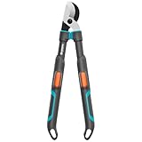 Gardena Astschere TeleCut Pro S, Teleskop-Astschere für frisches Holz bis 50 mm, verlängerbar bis 670 mm, präzisionsgeschliffene Klingen, PowerCoating für saubere Schnitte (12040-20)