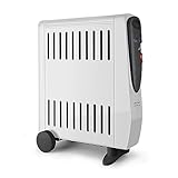 Taurus - Ölradiator, 2500 W, 3 Leistungsstufen, doppelter Effekt: Strahlung und Konvektion, Thermostat, integrierter Luftbefeuchter, Rollen und Tragegriff, Kabelaufwickler, Grau