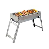 Faltbarer tragbarer Grilltisch | Tragbare Eisen-Mesh-Grilltische zum Grillen im Freien,Edelstahl faltbarer Holzkohlegrill, leichte Grills für drinnen und draußen Adawd