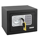 KARAT Tresor Möbeltresor Safe 14 L - 17 x 23 x 17 cm, Anthrazit - elektronisches Zahlenschloss, Kombinationsschloss - Wandtresor für Zuhause mit Verriegelungsbolzen und Schlüssel (Cortez)