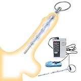 Jpscor 2-IN-1 Elektro Shock Harnröhren Dilatatoren Männer mit Ziehen Ring, Penisring Edelstahl Katheter Harnröhre Penis Plug Elektrostimulation Set, SM Prostata Masturbation Sexspielzeug für Männer