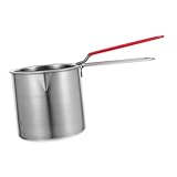 ABOOFAN Bratpfanne Edelstahlbratentopf Frommes Friteuse Frittyer Frittiertopf Für Die Küche Küchenfritteuse Frittiertopf Aus Edelstahl Chicken Wings Topf Öltopf Silver Rostfreier Stahl