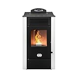 STUFE A PELLET ITALIA Alaska 10 KW | Pelletöfen mit Belüftung Effizienz 91% Heizt 85m² Autonomie 20 Sdt. Programmierbar 5 Geschwindigkeiten und Kräfte 24M Garantie Weiß
