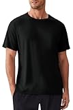 PINSPARK Sport Tshirts Herren Funktionsshirt UPF 50+ UV Schutz Schnelltrocknend Sportshirt Kurzarm Laufshirt Atmungsaktiv Trainingsshirt Outdoor Workout Fitness Oberteil Schwarz XL