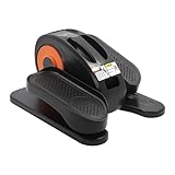 awolsrgiop Ellipsentrainer für Zuhause, Elektrischer Mini Crosstrainer, Sitzender Pedaltrainer für Zuhause mit Fernbedienung und Display, 5 Geschwindigkeiten & 3 Automatikmodi, Orange