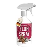 Petsly® Flohmittel Katzen, Hunde & Textilien - 500ml - Nicht färbend - Flohspray für Wohnung und Möbel - Langzeitschutz - mit natürlichen ätherischen Ölen wie Citronella- & Geraniol-Öl