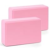 flintronic Yoga Block, Erwachsene Yogablock im 2er Set, Hochdichter Eva-Schaum, umweltfreundlich und leicht, Hartschaum, rutschfest, Ideal für Pilates, Pilates, Meditation (Rosa)