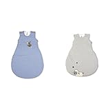 Sterntaler Baby-Schlafsack, Esel Emmi, Reißverschluss und Knöpfe, Größe: 50/56, Hellblau & Schlafsack Schaf Stanley für Babys, Reißverschluss und Knöpfe, Größe: 50/56, Grau