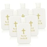 Cabilock 6Stücke Nachfüllbare Heilige Wasserflaschen Kunststoffflasche Mit Sicherheitsverschluss Für Exorzismus Und Kirchenfeiern Design Mit Goldenem