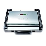 Tefal Kontaktgrill Inicio GC241D | Elektrogrill/Sandwichtoaster | Fettarmes Grillen | Panini,Toasts,Steak,Gemüse | Antihaftbeschichtete Grillplatten | 2000W | 36.3x10.8x33.2cm | Edelstahl/Schwarz