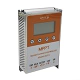 UrbanHui 10 A 20 A MPPT Solarladeregler für 12 V 24 V Systeme mit leuchtendem Display und Dual-USB-5-V-Ausgang für stabile Solarladung (20 A)