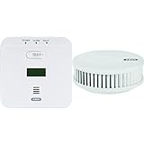 ABUS Kohlenmonoxid-Warnmelder COWM510 - CO-Melder mit 85 dB lautem Alarm, Prüftaste, 10-Jahres-Sensor & LCD Display - Weiß & Rauchmelder RWM250 mit 12-Jahres-Batterie & Hitzewarnfunktion - Weiß