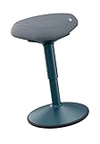 Leitz Ergo Active Sitzhocker mit Dual Density Foam Komfortsitz, Bürohocker höhenverstellbar von 47 bis 64 cm, Sitzbezug aus 100% Recycling-Material, Für bis zu 110kg, Ergo-Serie, Dunkelgrau, 65440089