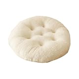 Dualoai Rundes Kissen für Hängesessel, 60 X 60 cm, Waschbare Pod Matte für Sitzgelegenheiten Im Freien, Weiß