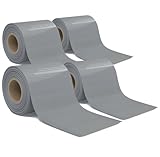 4er Set PVC Sichtschutzstreifen für Doppelstabmatten 4x 35 m x 19 cm inkl. 30 Clips je Rolle | wetterfest, UV-beständig, bruchsicher | Anthrazit, Grau oder Grün | Garten Zaun Blende (Grau)