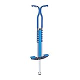 Relaxdays Pogo Stick, für Kinder, Springstock bis 60 kg, gepolststert, Sprungstab Outdoor, rutschfest, Edelstahl, blau