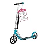 HUDORA BigWheel Scooter 205 - Stabiler Aluminium-Roller - Höhenverstellbarer & zusammenklappbarer Cityroller - Kinder- & Erwachsenenroller für bis zu 100kg - Tretroller mit Ständer
