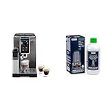 De'Longhi Dinamica Plus ECAM 372.95.TB Kaffeevollautomat mit Milchsystem, Cappuccino, Espresso auf Knopfdruck, Touchscreen, App-Steuerung, Kaffeekannen-Funktion, Titan/Schwarz mit DLSC 500 Entkalker