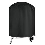 NETUME Grillabdeckung Grill Abdeckhaube wasserdichte und Robuste Runder Kugelgrill Abdeckung, BBQ Abdeckhaube Gasgrill, Winddicht, UV- und Wasserdicht, Mit Kordelzug (71x73 cm) Schwarz