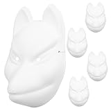 YARNOW 5 Stück Teiliges DIY Papier Maske Unbemalte Tiermaske für Maskerade Cosplay und Halloween für Kreative Bastelprojekte und Partys
