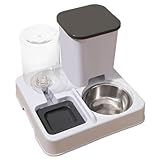 Bomefoi Automatischer 2-in-1 Futterautomat Katze, Futter- Und Tränke Für Tierfutter, rutschfeste Automatische Trinkflasche, Schwerkraft Futterstation Für Haustiere, Tragbare Futterautomaten