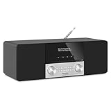 TechniSat DIGITRADIO 3 ASA – Stereo DAB+ Kompaktanlage mit Automatic Safety Alert (UKW, CD‑Player mit Resume, Bluetooth, USB, AUX-In, Kopfhöreranschluss, OLED‑Display, Radiowecker, 20  W RMS) Schwarz