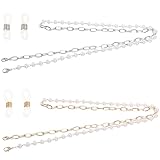 GALPADA 2St Brillenhalter um den Hals Perlen Brillenketten Perlenkette Sonnenbrillenband sonnenbrillenhalter party sachen Perlen-Brillenkette für Frauen Brillenkette für Damen Legierung