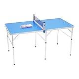 Tischtennisplatte Klappbar Indoor 152 * 76 * 76cm 20kg Tragbares Tischtennis Brett Multifunktional Tischtennisplattes mit Schläger und Bälle, Tischtennisplatte Compact für Innen- oder Außenbereiche
