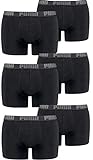 PUMA Herren Basic Boxer Boxershort Unterhose 6er Pack (Black/Black, L)